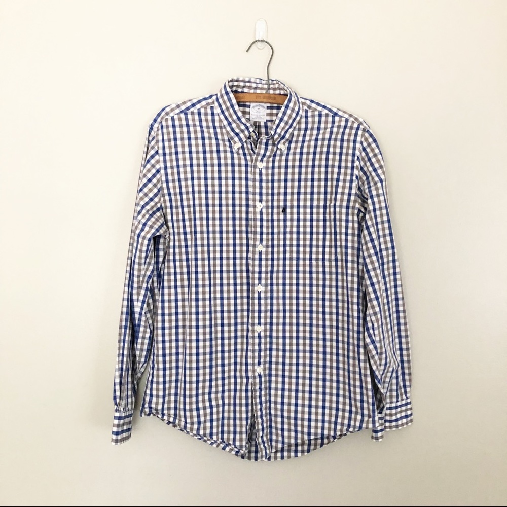 Brooks Brothers Men’s Grey Blue Button Down Shirt